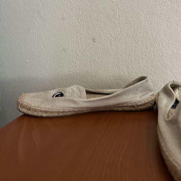 Soludos Women's Jason Polan Wink Espadrilles Cream Cotton Canvas Jute Sz 8 Woven - Picture 10 of 13